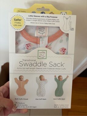 Swaddle Designs Transitional Swaddle Sack in Sage Green and Yellow Accents